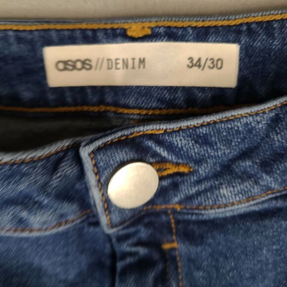 ASOS Women's Straight Jeans 34x30 (Measured 31x26) Denim Blue High Rise - Picture 4 of 10